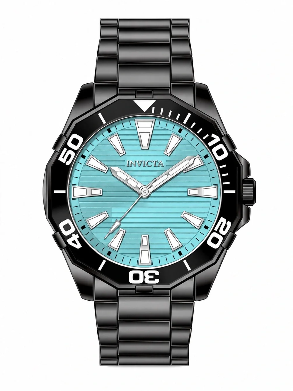 NEW Invicta Diver Meridian 46mm Black Aqua Blue Quartz Watch Bold Classic